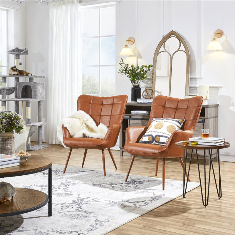 Steelside™ Aichele 28''W x 31.3''D Faux Leather Wingback Steelside™ Aichele 28''W x 31.3''D Faux Leather Wingback